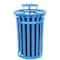Alpine Industries Trash Can, Blue, Galvanized Steel ALP479-38-1-BLU - alternate 9